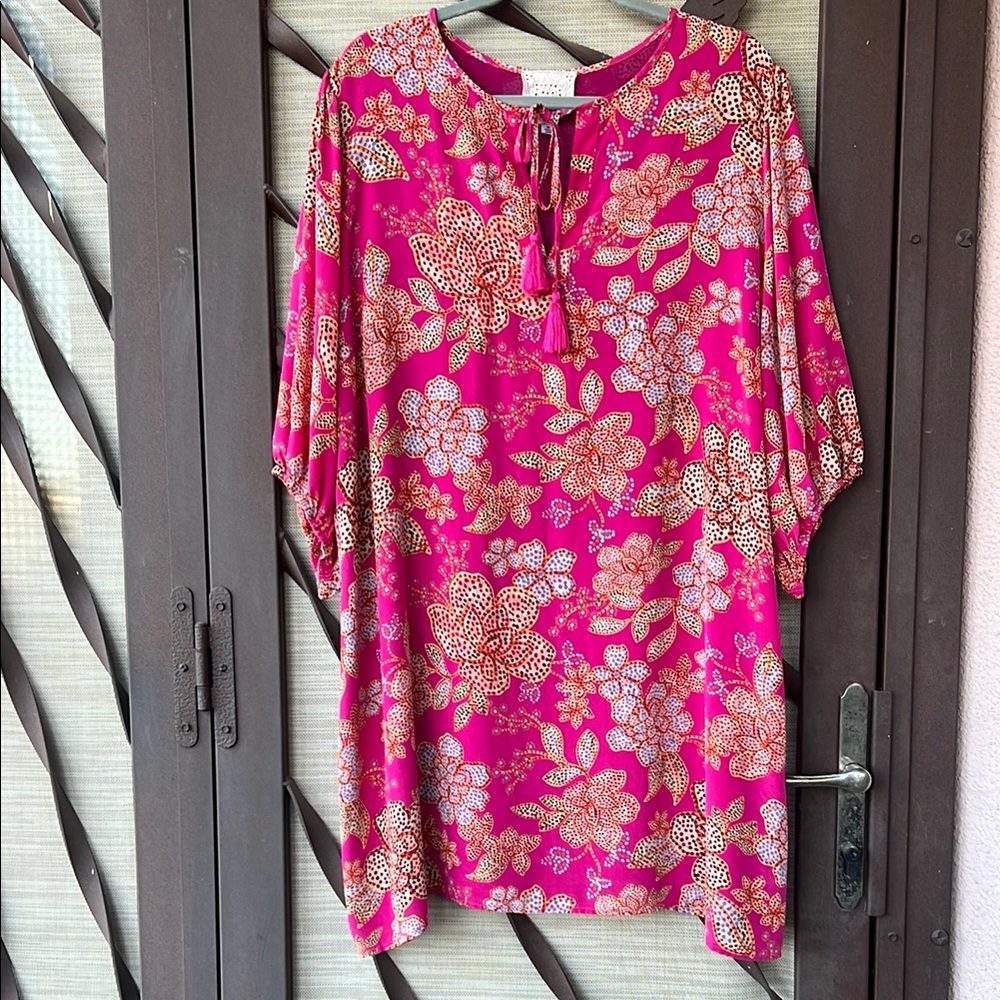 🌺 Johnny Was Pink Floral Silk Dress 🌺 - Picture 10 of 15
